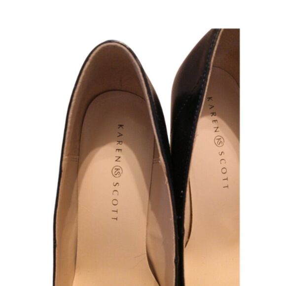 Karen Scott Black Heels Women's 9M Black Leather Pointed Toe Corporate Core - Picture 7 of 7